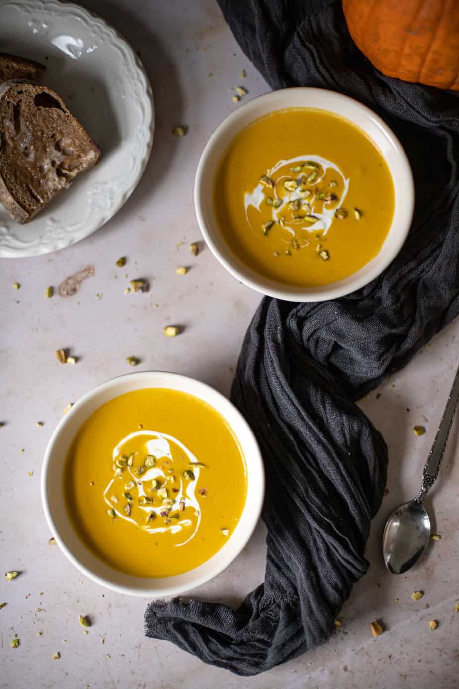 Two Bowls of Pumpkin Soup
